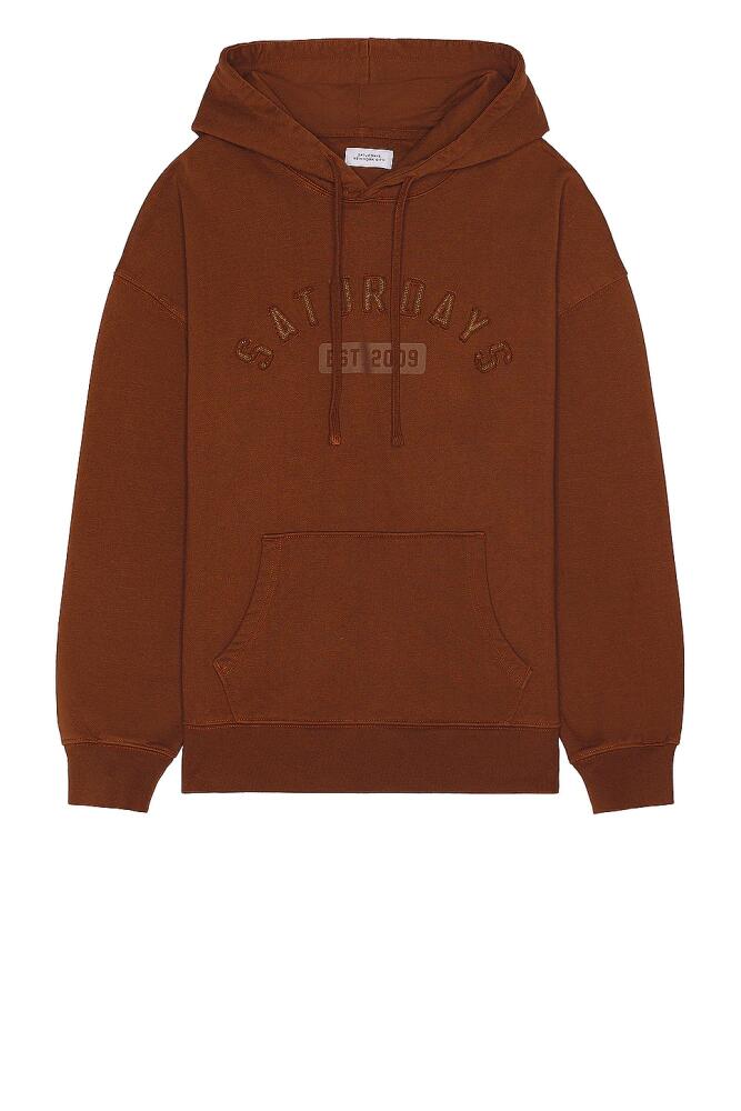 SATURDAYS NYC Warren Varsity Hoodie in Brown Cover