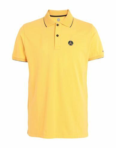 People Of Shibuya Man Polo shirt Yellow Cotton, Elastane Cover