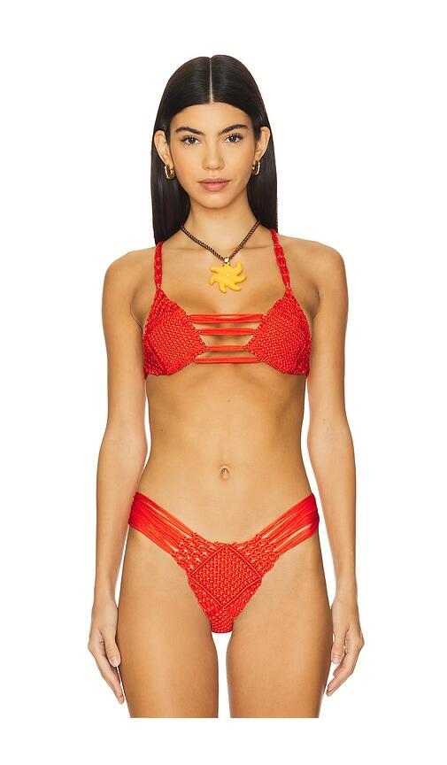 Indah Koh Macrame Top in Red Cover