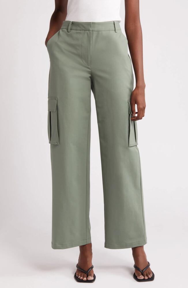 Nordstrom Stretch Cotton Cargo Pants in Green Duck Cover