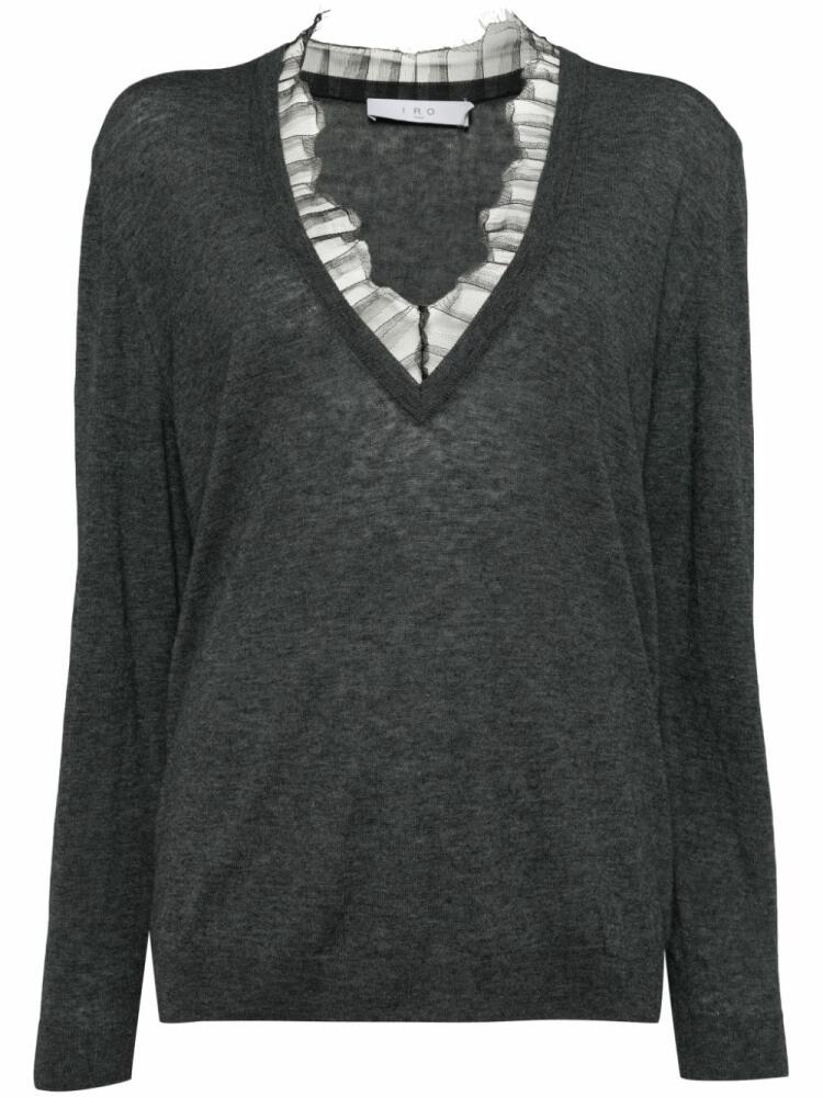 IRO lace-trim V-neck jumper - Grey Cover