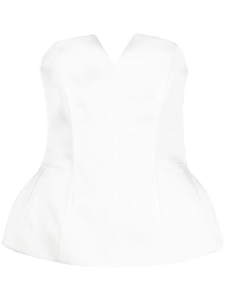 V:PM ATELIER Lumi peplum-hem satin top - White Cover