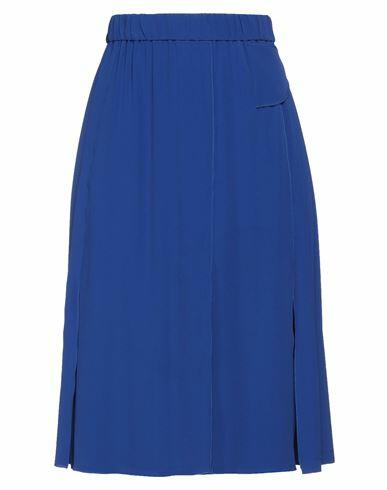 N°21 Woman Midi skirt Bright blue Acetate, Silk Cover