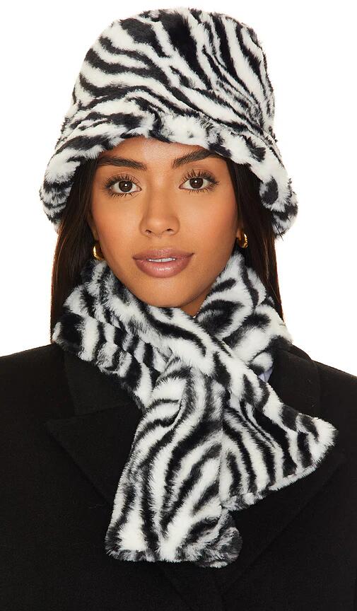 8 Other Reasons Faux Fur Hat in Black,White Cover