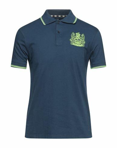 Aquascutum Man Polo shirt Blue Cotton, Elastane Cover