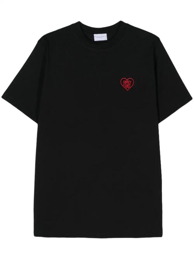 Family First embroidered-logo cotton T-shirt - Black Cover