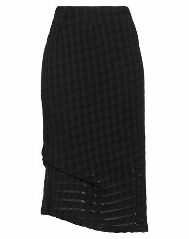 Yohji Yamamoto Woman Midi skirt Black Cotton, Cellulose Cover