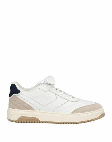 Pantofola D'oro Man Sneakers White Calfskin, Textile fibers Cover