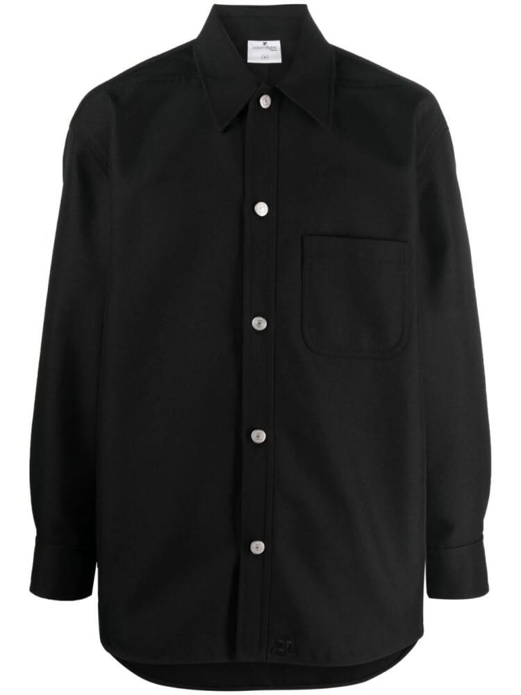 Courrèges classic-collar cotton shirt - Black Cover