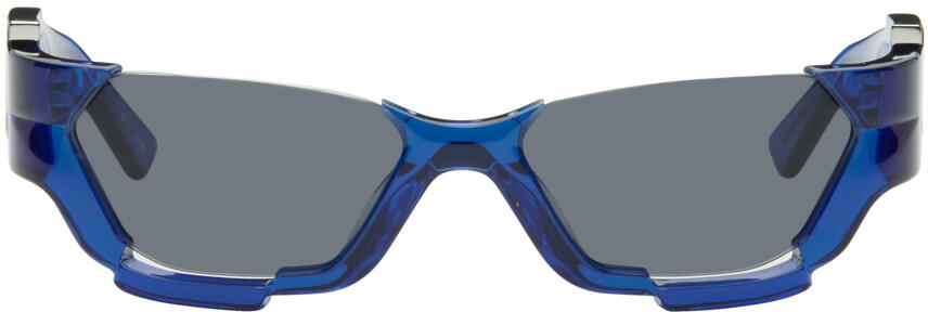 Feng Chen Wang SSENSE Exclusive Blue Deconstructed Sunglasses Cover