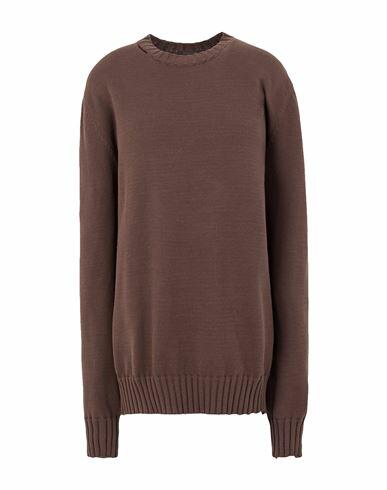 8 By Yoox Cotton Ripped Crew-neck Jumper Man Sweater Cocoa Cotton Cover