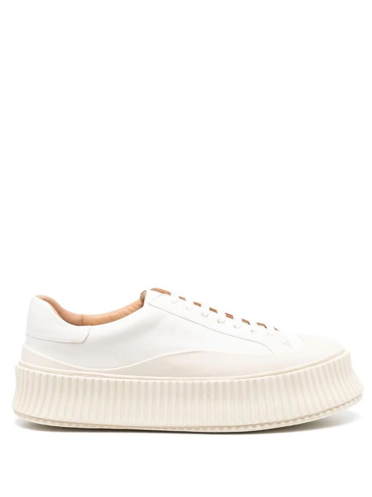 Jil Sander leather flatform sneakers - White Cover