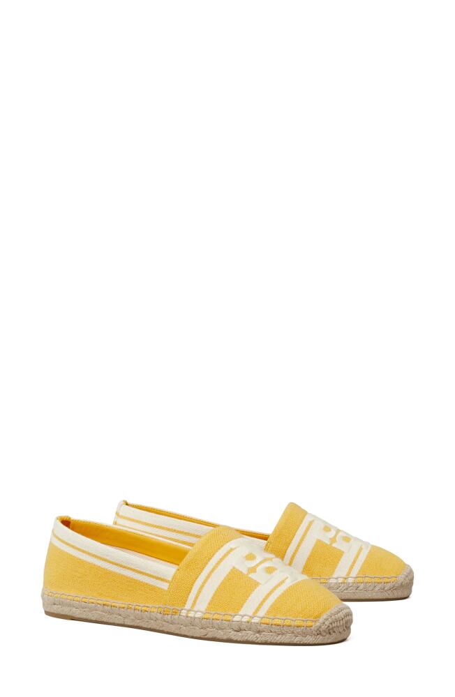 Tory Burch Double T Jacquard Espadrille in Mellow Yellow /Ash White Cover