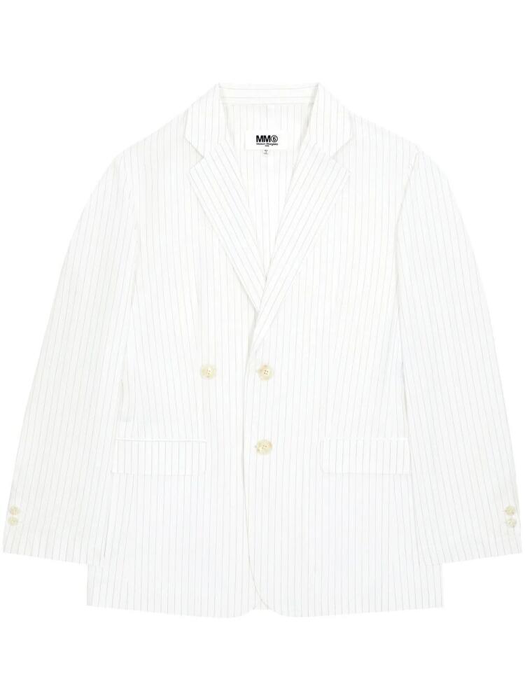 MM6 Maison Margiela pinstriped single-breasted blazer - White Cover