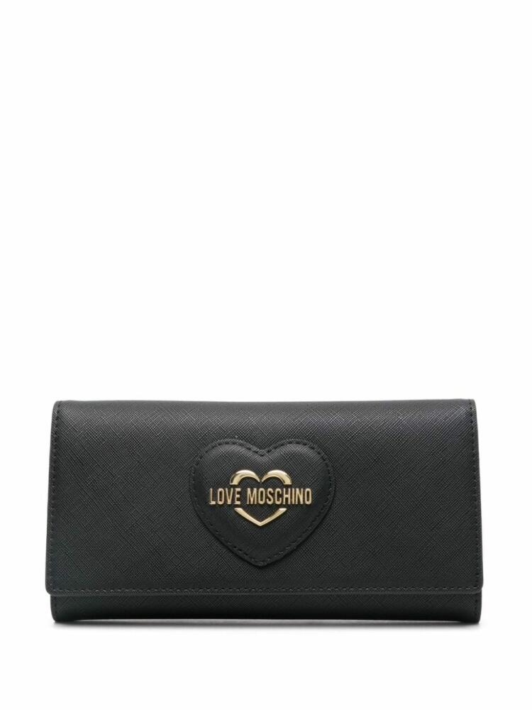 Love Moschino logo-plaque wallet - Black Cover