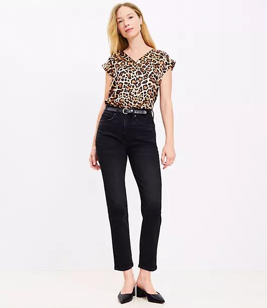 Loft High Rise Slim Jeans in Washed Black Cover