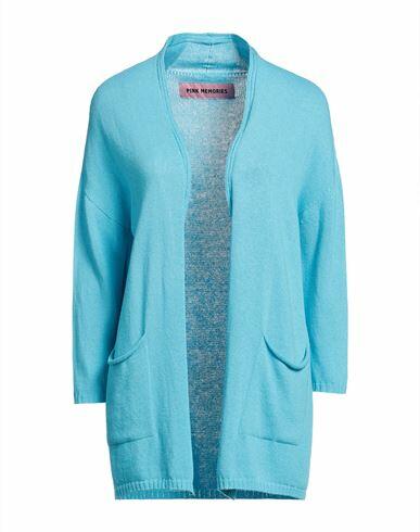 Pink Memories Woman Cardigan Sky blue Cotton, Acrylic Cover