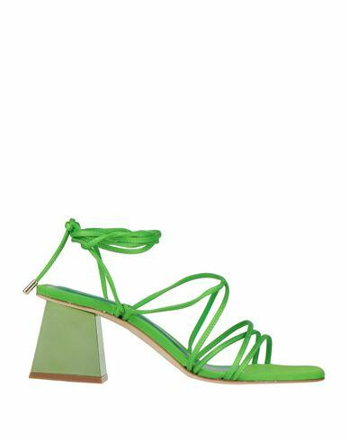 Ncub Woman Sandals Acid green Textile fibers Cover