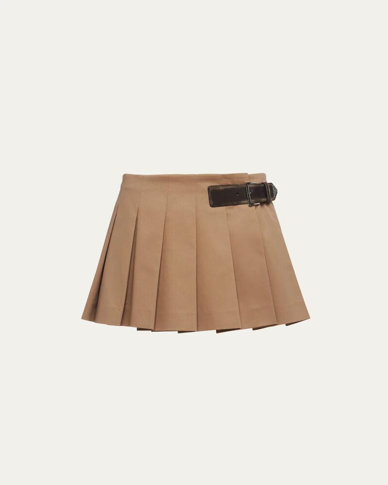 Prada Pleated Gabardine Mini Skirt Cover