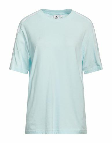 Adidas Originals Woman T-shirt Sky blue Cotton, Elastane Cover