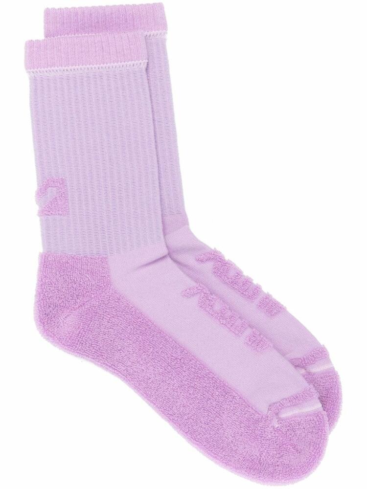 Autry appliqué-logo ankle socks - Purple Cover