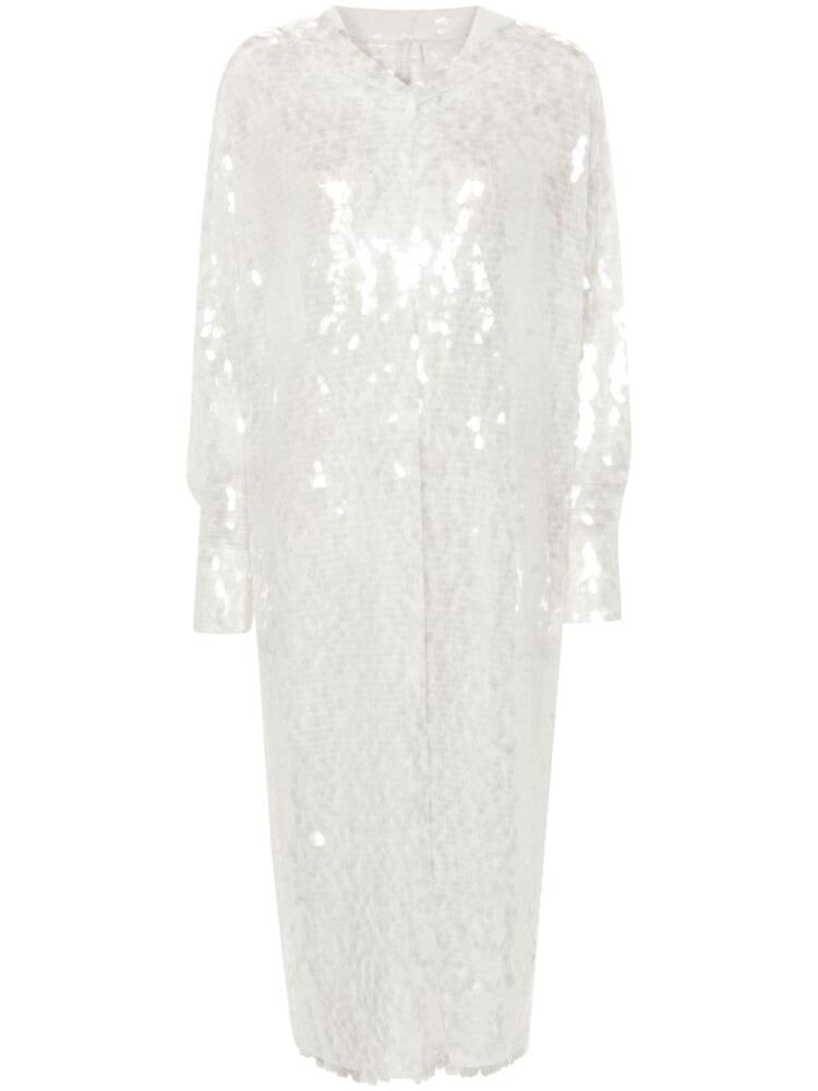 Norma Kamali sequin-embellished cape - White Cover