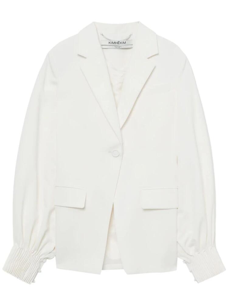 Kimhekim single-button gathered-sleeve jacket - White Cover