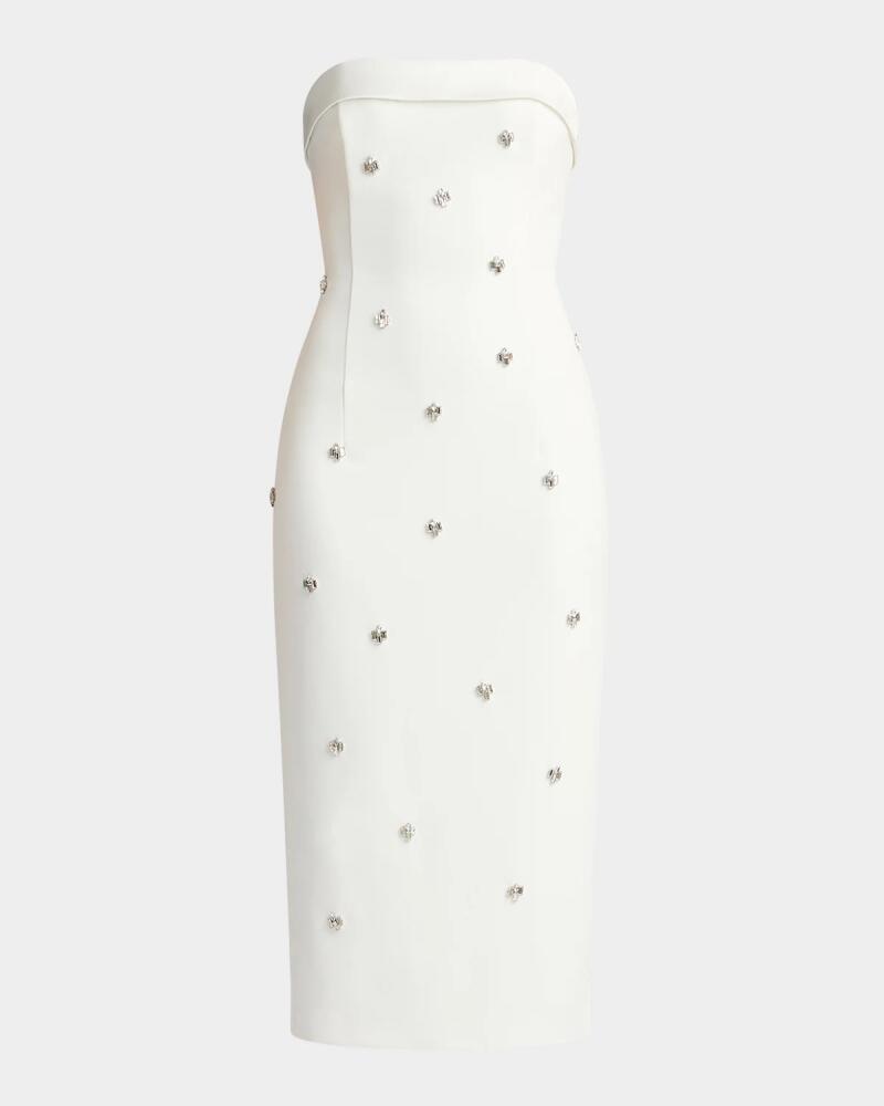 Zac Posen Crystal-Embellished Tuxedo Midi Dress Cover