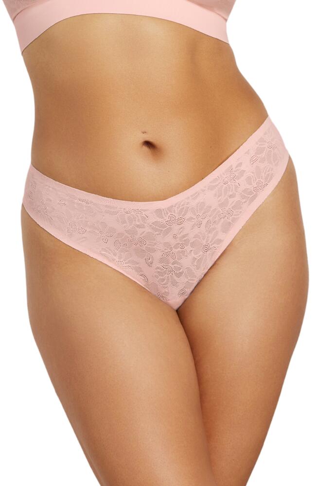 Siella Women's Soft Lace Thong in Barely Pink Cover