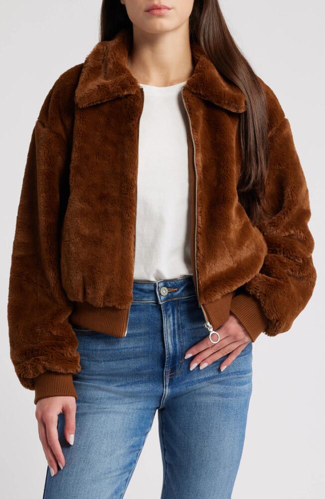 Thread & Supply Faux Fur Jacket in Milk Chocolate Cover