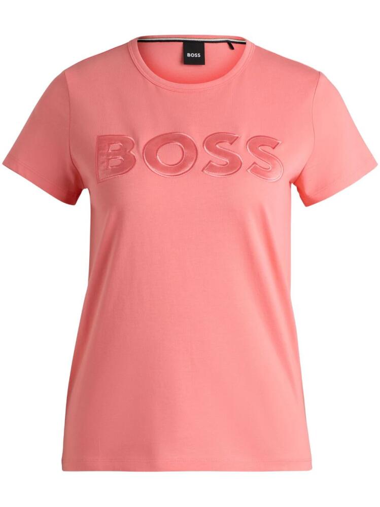 BOSS logo-appliquéd cotton T-shirt - Pink Cover