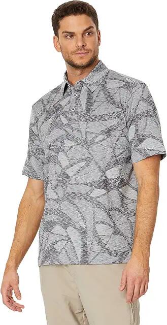 Johnston & Murphy XC4 Performance Large Geo Polo (Charcoal) Men's Short Sleeve Knit Cover