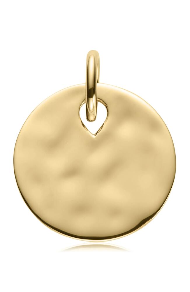 Monica Vinader Hammered Pendant Charm in Yellow Gold Cover