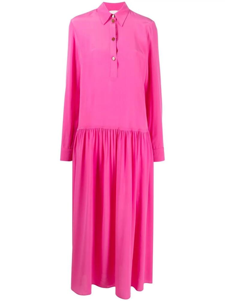 Alysi dropped-waist silk dress - Pink Cover