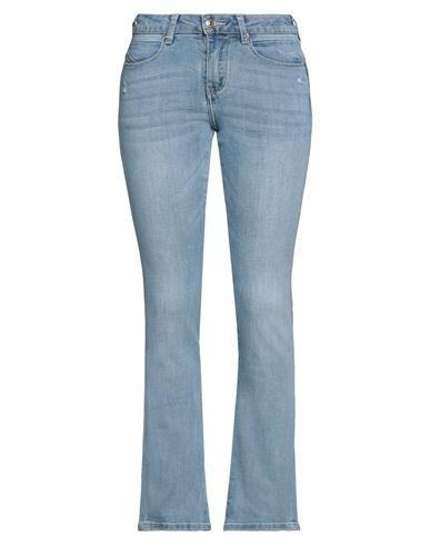 Take-two Woman Jeans Blue Cotton, Polyester, Viscose, Elastane Cover