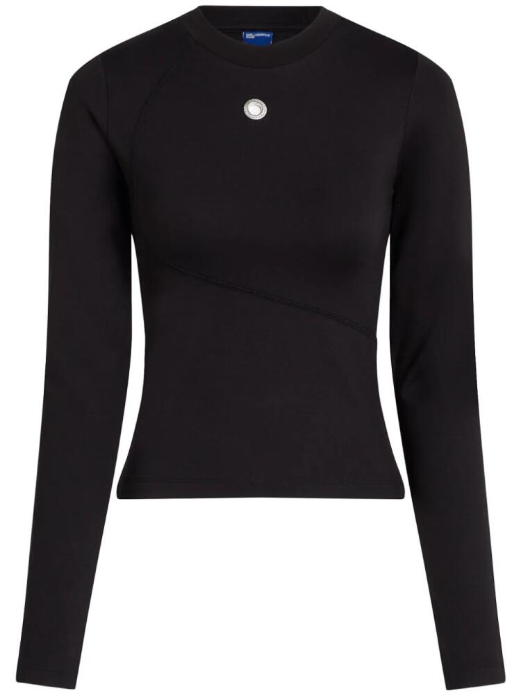 Karl Lagerfeld Jeans eyelet-detail T-shirt - Black Cover