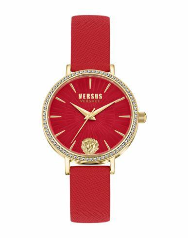 Versus Versace Mar Vista Crystal Leather Watch Woman Wrist watch Gold Stainless Steel Cover