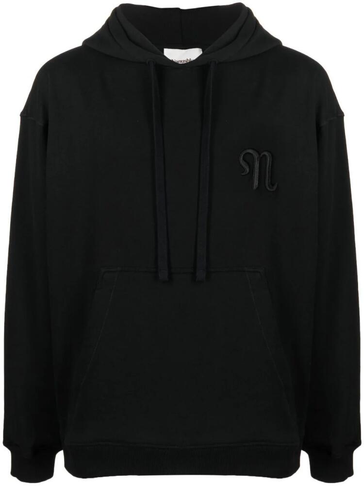 Nanushka logo-embroidered cotton hoodie - Black Cover