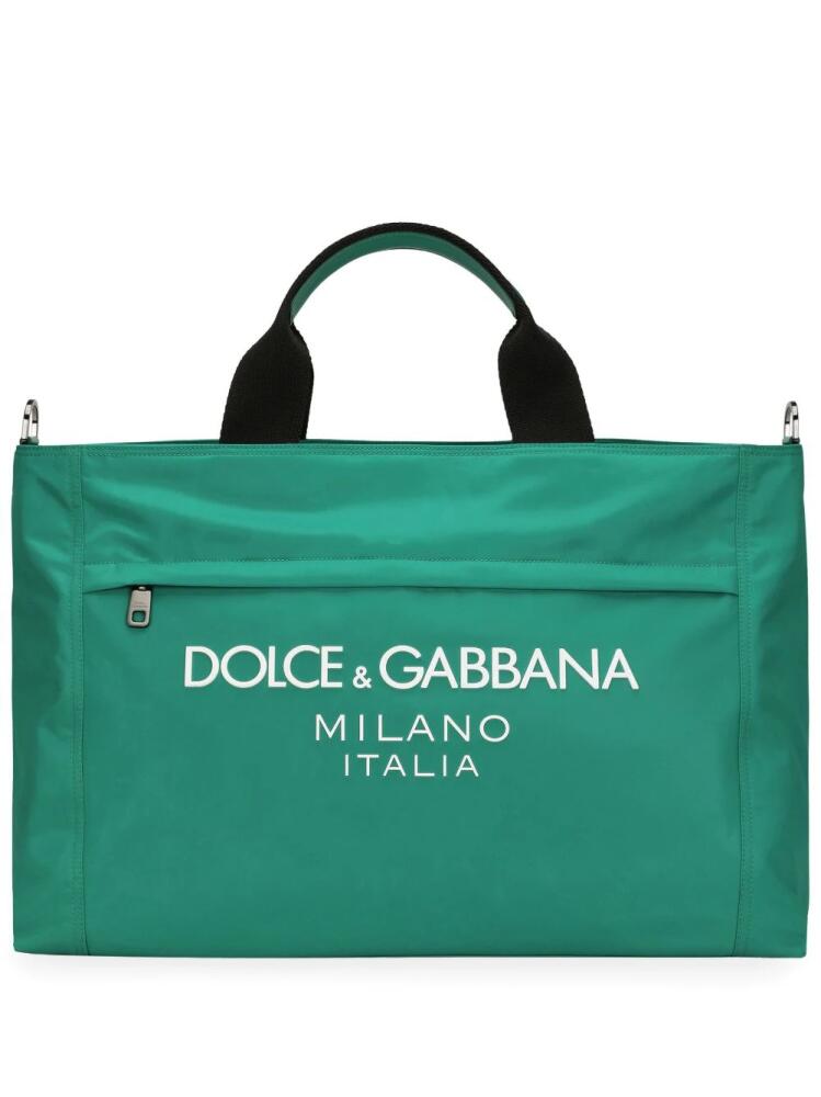 Dolce & Gabbana logo-detail shoulder bag - Green Cover