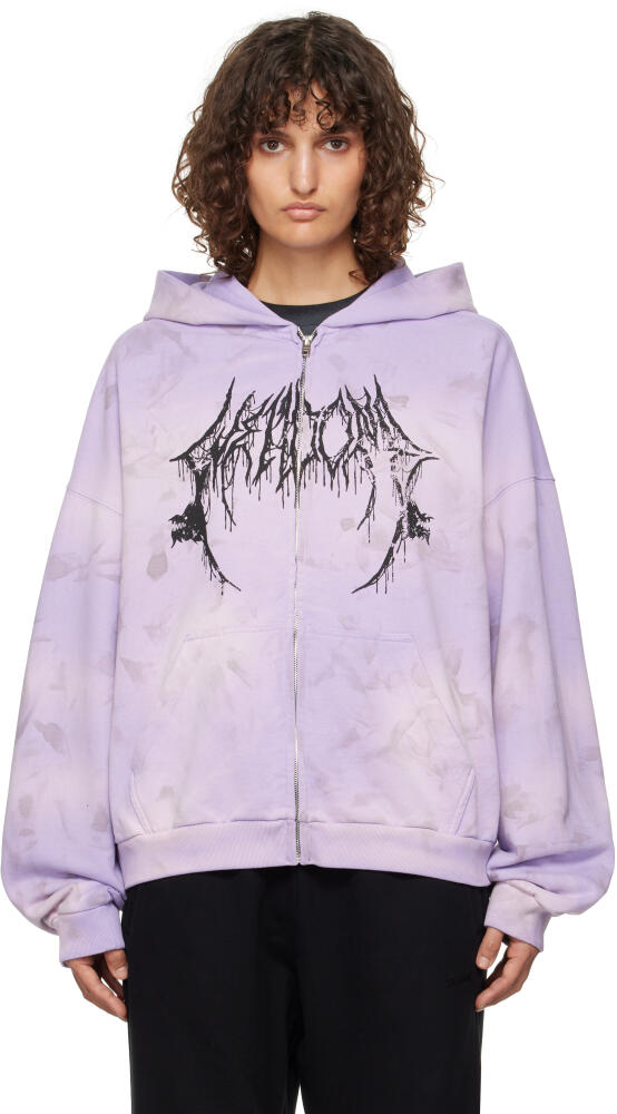 We11done Purple Graphic Logo Zip-Up Hoodie Cover