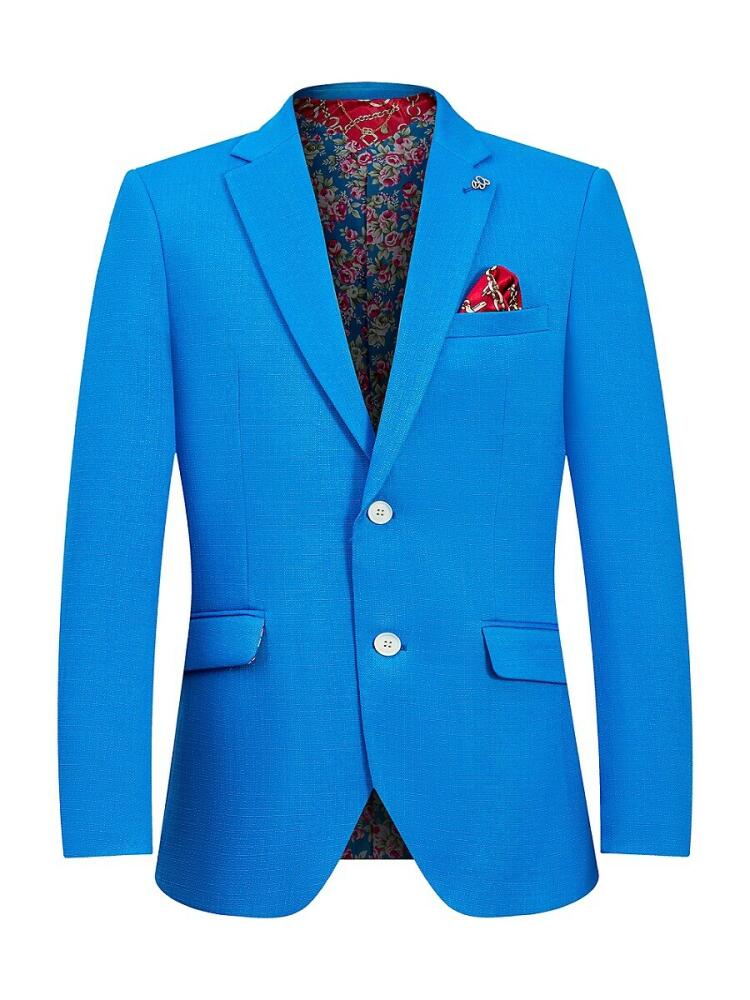 Elie Balleh Men's Slim Fit Notch Lapel Blazer - Royal Cover