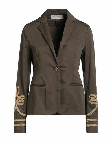 Golden Goose Woman Blazer Military green Cotton Cover