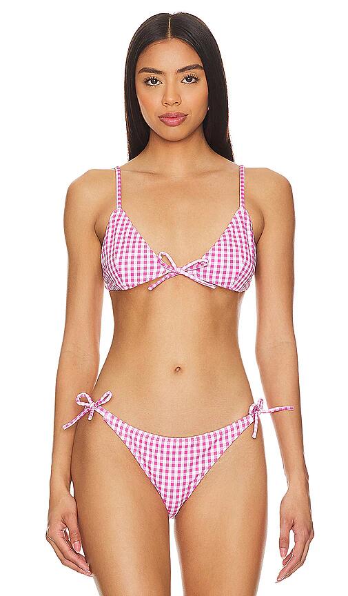 CAROLINE CONSTAS Adelphine Bikini Top in Pink Cover