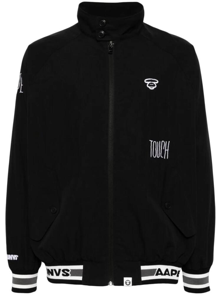 AAPE BY *A BATHING APE® logo-appliqué bomber jacket - Black Cover