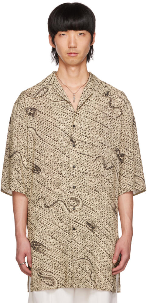 LU'U DAN Beige Snake Pyjama Shirt Cover