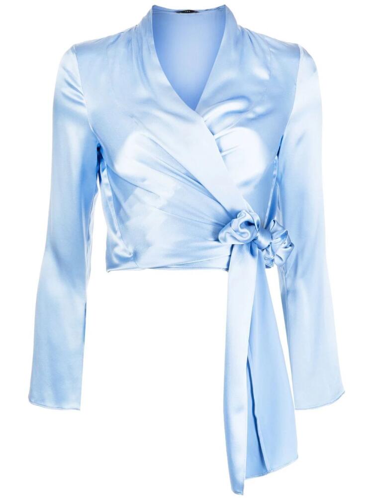 VOZ silk wrap blouse - Blue Cover