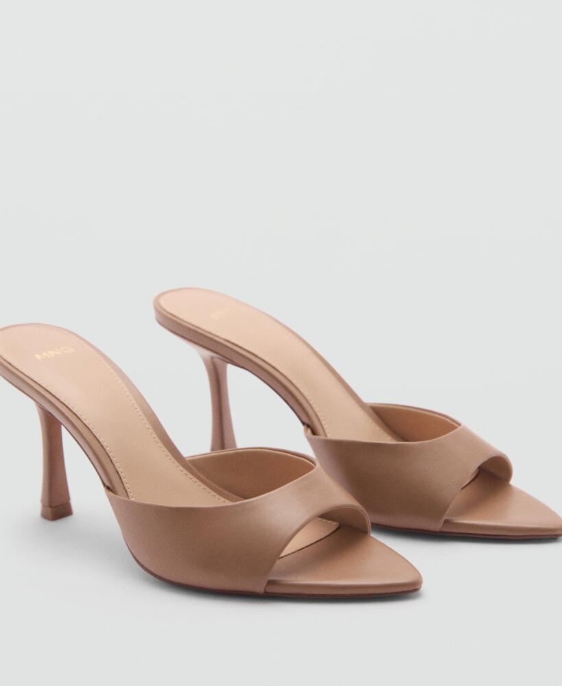 Mango Women's Patent Leather Effect Heeled Sandals - Nude Cover