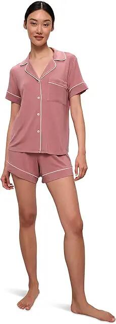 Eberjey Gisele Relaxed Short PJ Set (Old Rose/Ivory) Women's Pajama Sets Cover