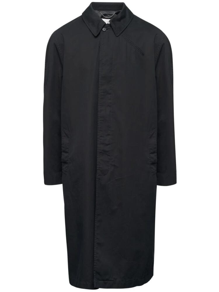 MM6 Maison Margiela zip-detail cotton trench coat - Black Cover