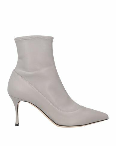 Sergio Rossi Woman Ankle boots Light grey Leather Cover